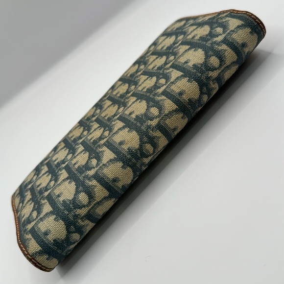 Dior Oblique Heart Lock Charm Wallet Blue Cream Authentic Bifold EUC - Picture 7 of 16